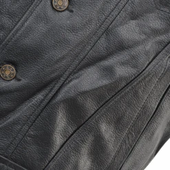 Four Pocket Sleeveless Leather Biker Jacket Black : Crusader -Luxe Style Central four pocket sleeveless leather biker jacket black crusader p976 4225 image