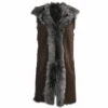 Hooded Long Suede Toscana Gilet Brown : Mariana -Luxe Style Central hooded long suede toscana gilet brown mariana p1308 5693 image