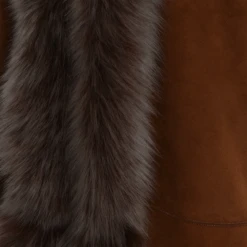 Hooded Long Suede Toscana Gilet Whisky: Mariana -Luxe Style Central hooded long suede toscana gilet whisky mariana p1353 5829 image