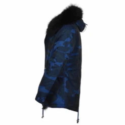 Hooded Raccoon Fur Camouflage Parka Blue/blk: Nemesis -Luxe Style Central hooded raccoon fur camouflage parka blue blk nemesis p1446 6406 image