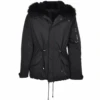 Hooded Raccoon Fur Parka With Removable Fur Trim Lining Black/blk : Roman -Luxe Style Central hooded raccoon fur parka with removable fur trim lining black blk roman p1447 6556 image