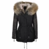 Hooded Racoon Tipped Fur Parka Black : Gwenn -Luxe Style Central hooded racoon tipped fur parka black gwenn p1439 6497 image