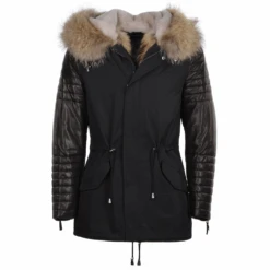 Hooded Racoon Tipped Fur Parka : Thor