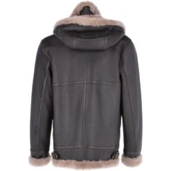 Hooded Sheepskin Flying Jacket Brown/Cream: Sherwood -Luxe Style Central hooded sheepskin flying jacket brown cream sherwood p3077 13502 image