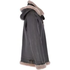 Hooded Sheepskin Flying Jacket Brown/Cream: Sherwood -Luxe Style Central hooded sheepskin flying jacket brown cream sherwood p3077 13503 image