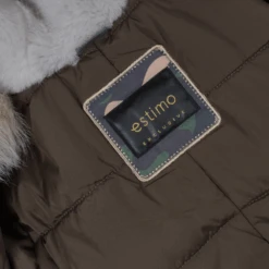 Hooded Toscana Tipped Military Parka With Detachable Fur Trim Lining Khaki/beige : Kaylee -Luxe Style Central hooded toscana tipped military parka with detachable fur trim lining khaki beige kaylee p1429 6186 image