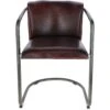 Industrial Metal Frame Chair With Leather Bucket Seat Cognac: HD-F-2973 -Luxe Style Central industrial metal frame chair with leather bucket seat cognac hd f 2973 p6131 22005 image