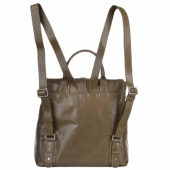 The Bridge Italian Leather Two Pocket Backpack Moss Green/ruthenium: 61235 01 4B NH -Luxe Style Central italian leather two pocket backpack moss green ruthenium 61235 01 4b nh p1151 4952 image