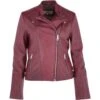 Ladies Leather Biker Jacket Bordeaux: Casey -Luxe Style Central ladies leather biker jacket bordeaux casey p3416 14932 image