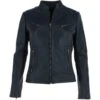 Ladies Leather Biker Jacket Navy : Enya -Luxe Style Central ladies leather biker jacket navy enya p3967 17042 image