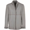 Lamb Shearling Mandarin Collar Jacket Taupe: Liane -Luxe Style Central lamb shearling mandarin collar jacket taupe liane p1496 6874 image