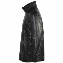 Lambskin Leather And Sheepskin Lined Coat Black : Fernando -Luxe Style Central lambskin leather and sheepskin lined coat black fernando p1283 5627 image