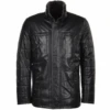 Lambskin Leather And Sheepskin Lined Coat Black : Kensington -Luxe Style Central lambskin leather and sheepskin lined coat black kensington p1282 6370 image