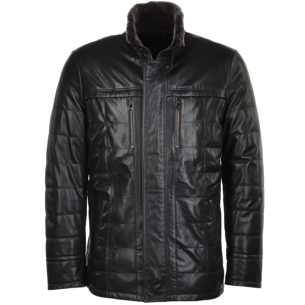 Lambskin Leather And Sheepskin Lined Coat Black : Kensington 3 Lambskin Leather And Sheepskin Lined Coat Black : Kensington