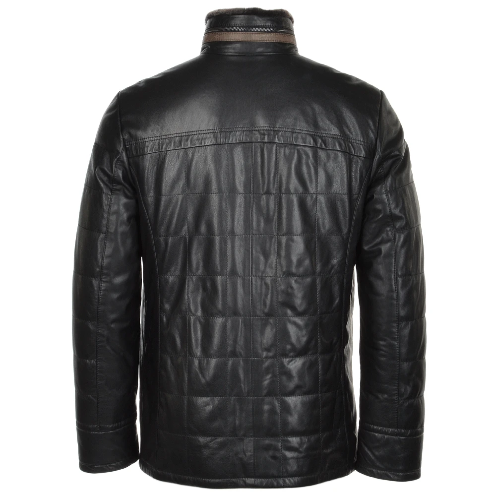 Lambskin Leather And Sheepskin Lined Coat Black : Kensington 5 Lambskin Leather And Sheepskin Lined Coat Black : Kensington - Image 3