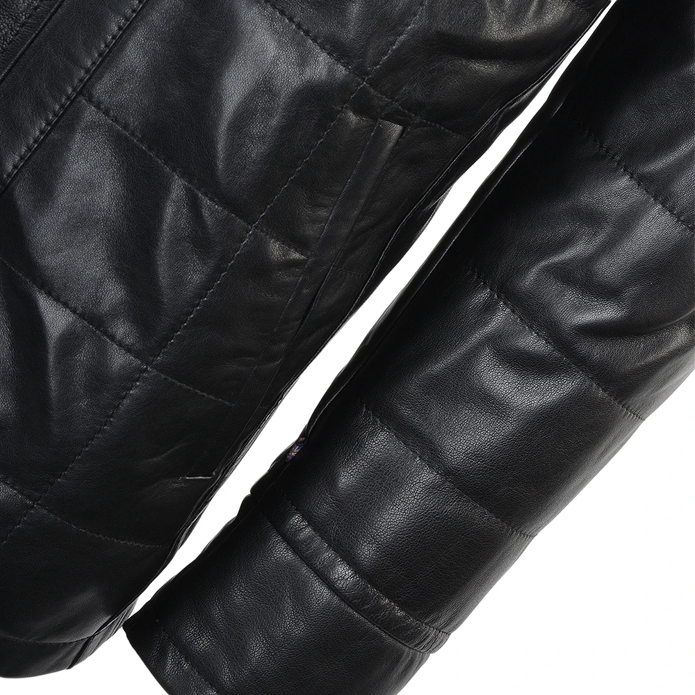 Lambskin Leather And Sheepskin Lined Coat Black : Kensington 6 Lambskin Leather And Sheepskin Lined Coat Black : Kensington - Image 4