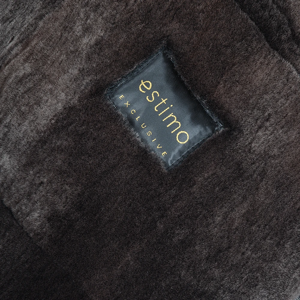 Lambskin Leather And Sheepskin Lined Coat Black : Kensington 7 Lambskin Leather And Sheepskin Lined Coat Black : Kensington - Image 5