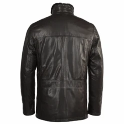 Lambskin Leather And Sheepskin Lined Coat Brown : Fernando -Luxe Style Central lambskin leather and sheepskin lined coat brown fernando p1284 5633 image