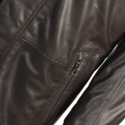 Lambskin Leather And Sheepskin Lined Coat Brown : Fernando -Luxe Style Central lambskin leather and sheepskin lined coat brown fernando p1284 5634 image