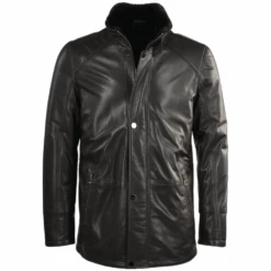 Lambskin Leather And Sheepskin Lined Coat Brown : Fernando