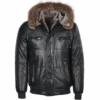 Lambskin Leather And Sheepskin Lined Hooded Jacket : Odin -Luxe Style Central lambskin leather and sheepskin lined hooded jacket odin p1355 6365 image