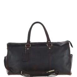 Large Leather Holdall Brown: K-48