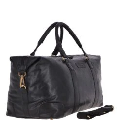 Large Leather Vintage Holdall Black : G-36 -Luxe Style Central large leather vintage holdall black g 36 p3817 16473 image