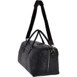 Large Leather Vintage Holdall Black/mud : F-87 -Luxe Style Central large leather vintage holdall black mud f 87 p2401 11016 image