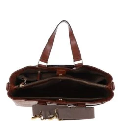 The Bridge Large Two Section Italian Leather Shopper Bag Brown: 006447401 14 -Luxe Style Central large two section italian leather shopper bag brown 006447401 14 p6322 22961 image