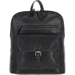 Large Vintage Leather Backpack Grey: G28