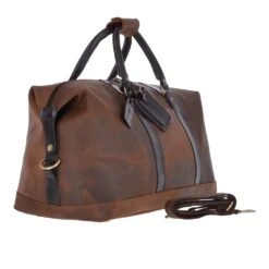 Large Vintage Leather Travel Holdall Brown: Marcus -Luxe Style Central large vintage leather travel holdall brown marcus p3248 14479 image
