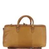 Large Waxy Leather Holdall Cognac: W-76