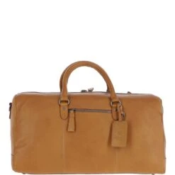 Large Waxy Leather Holdall Cognac: W-76 -Luxe Style Central large waxy leather holdall cognac w 76 p5511 19857 image