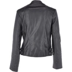 Leather Biker Jacket Black : Casey -Luxe Style Central leather biker jacket black casey p3072 13430 image