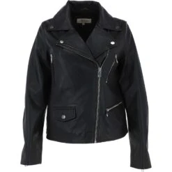 Leather Biker Jacket Black: Hackney