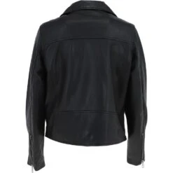 Leather Biker Jacket Black: Hackney -Luxe Style Central leather biker jacket black hackney p4346 18610 image