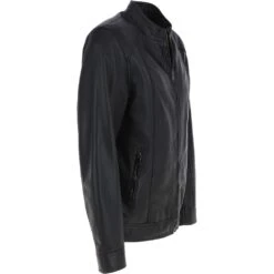 Leather Biker Jacket Black: Hard Knott -Luxe Style Central leather biker jacket black hard knott p5376 19461 image