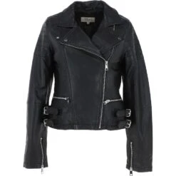 Leather Biker Jacket Black: Medusa