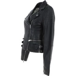 Leather Biker Jacket Black: Medusa -Luxe Style Central leather biker jacket black medusa p3429 18509 image