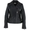 Leather Biker Jacket Black: Meghan