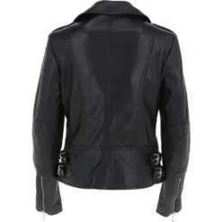 Leather Biker Jacket Black: Meghan -Luxe Style Central leather biker jacket black meghan p4330 18494 image
