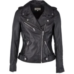Leather Biker Jacket Black : Scarlett