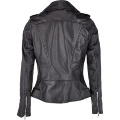 Leather Biker Jacket Black : Scarlett -Luxe Style Central leather biker jacket black scarlett p2483 11379 image