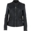 Leather Biker Jacket Black: Sheena -Luxe Style Central leather biker jacket black sheena p3423 18500 image