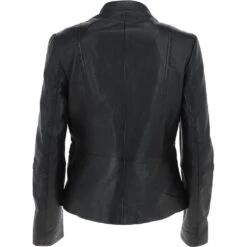 Leather Biker Jacket Black: Sheena -Luxe Style Central leather biker jacket black sheena p3423 18502 image