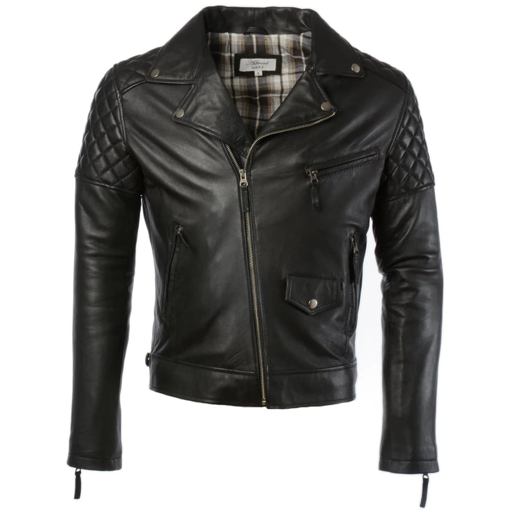 Leather Biker Jacket Black : Soltau 3 Leather Biker Jacket Black : Soltau