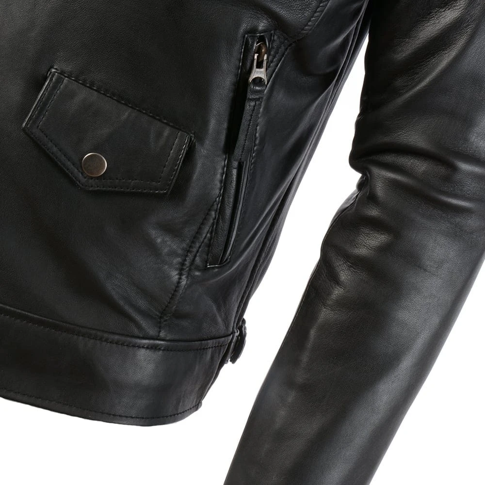 Leather Biker Jacket Black : Soltau 7 Leather Biker Jacket Black : Soltau - Image 5