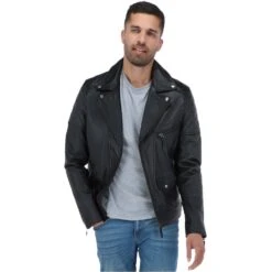 Leather Biker Jacket Black : Soltau 9 Leather Biker Jacket Black : Soltau -Luxe Style Central leather biker jacket black soltau p238 24859 image