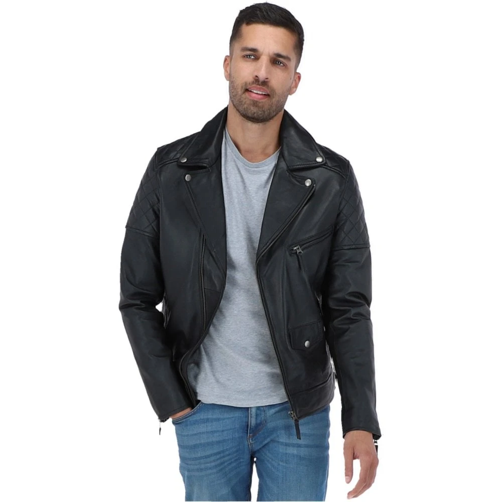 Leather Biker Jacket Black : Soltau 4 Leather Biker Jacket Black : Soltau - Image 2