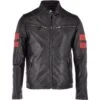 Leather Biker Jacket Black: Spartan -Luxe Style Central leather biker jacket black spartan p3122 13696 image